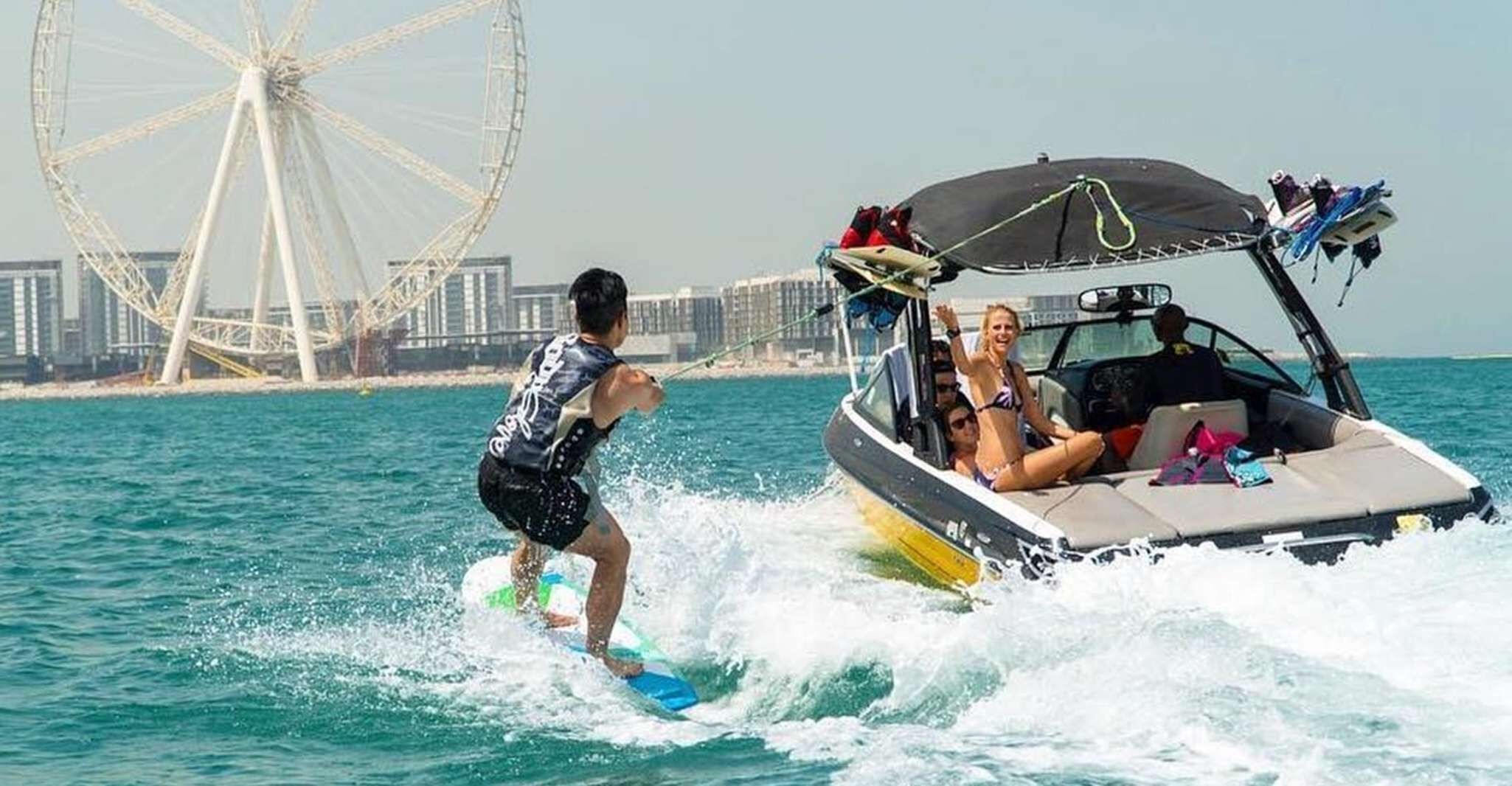 Wake surfing and Wakeboarding